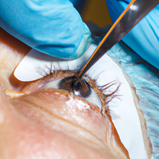 a close up of an eye undergoing blepharo 512x512 24707044